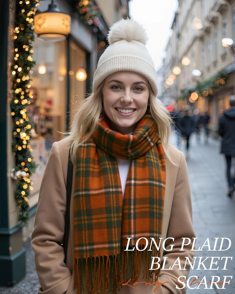 YSense Winter Scarf for Women, Fashion Long Plaid Scarves Warm Big Tartan Blanket Wrap Shawl Ladies Gifts - Image 2